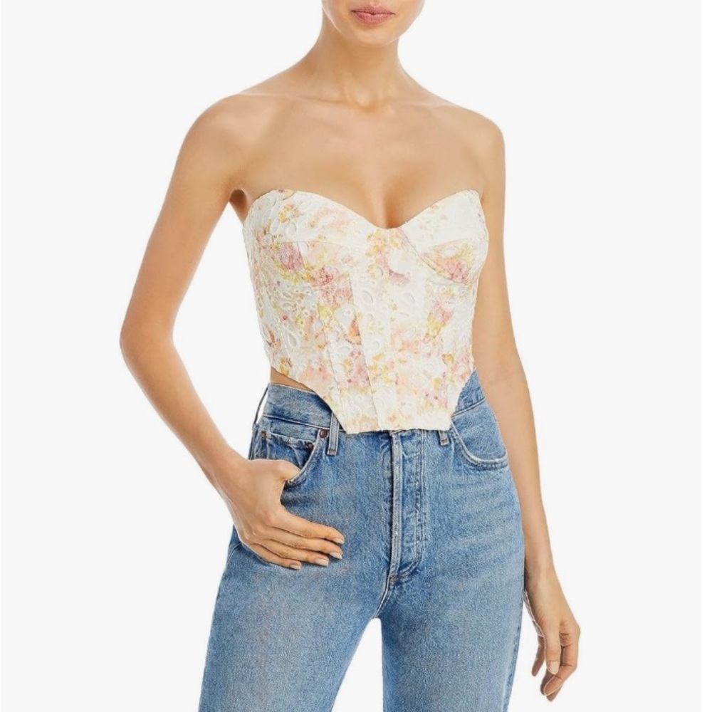 NWOT Bardot Floral Lace Bustier Top